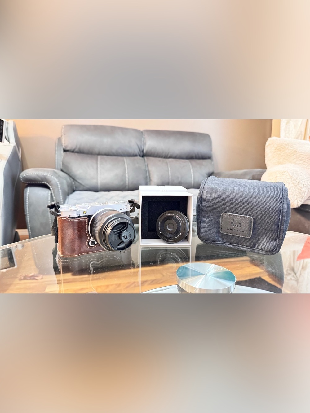 Fujifilm X-M5 Mirrorless Camera with 28mm Prime Lens — Silver and Black